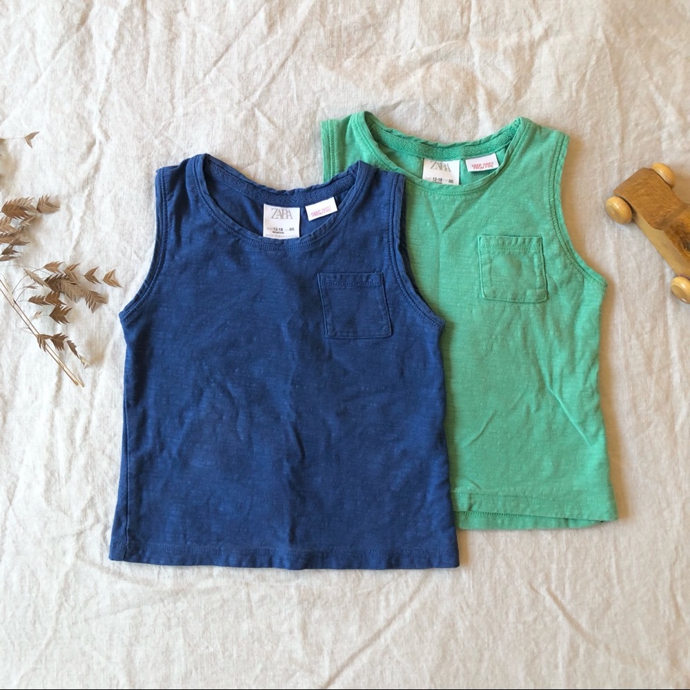 Zara baby boy cotton tank tops
